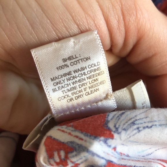 Loft Off the Shoulder Elastic Neckline Floral Boxy 100% Cotton Top Blouse S - Picture 8 of 8